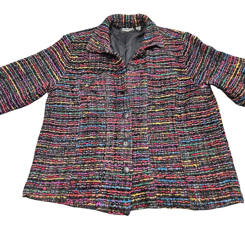 New Direction Jacket 2X Multicolor‎ Bouclé Blazer